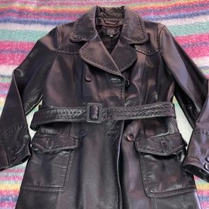 Wilson Leather Double Breasted Belted Jacket